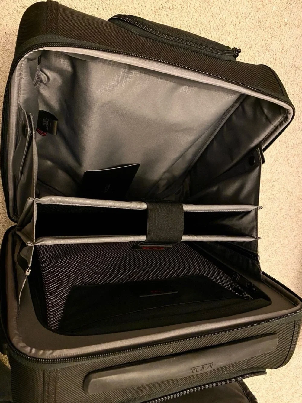 Tumi Black Rolling Business Carry-On with Telescoping Handle